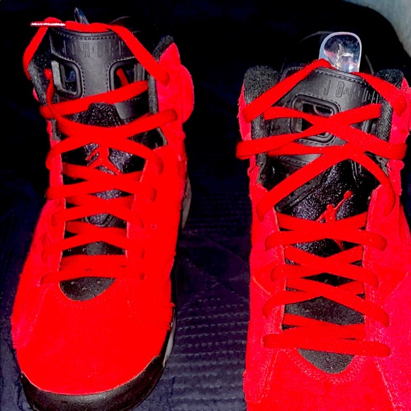 Red and Black High-Top Sneakers